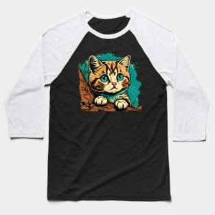 Cute Funny Cat Colorful - Gift For Kid Women Men Lover Baseball T-Shirt